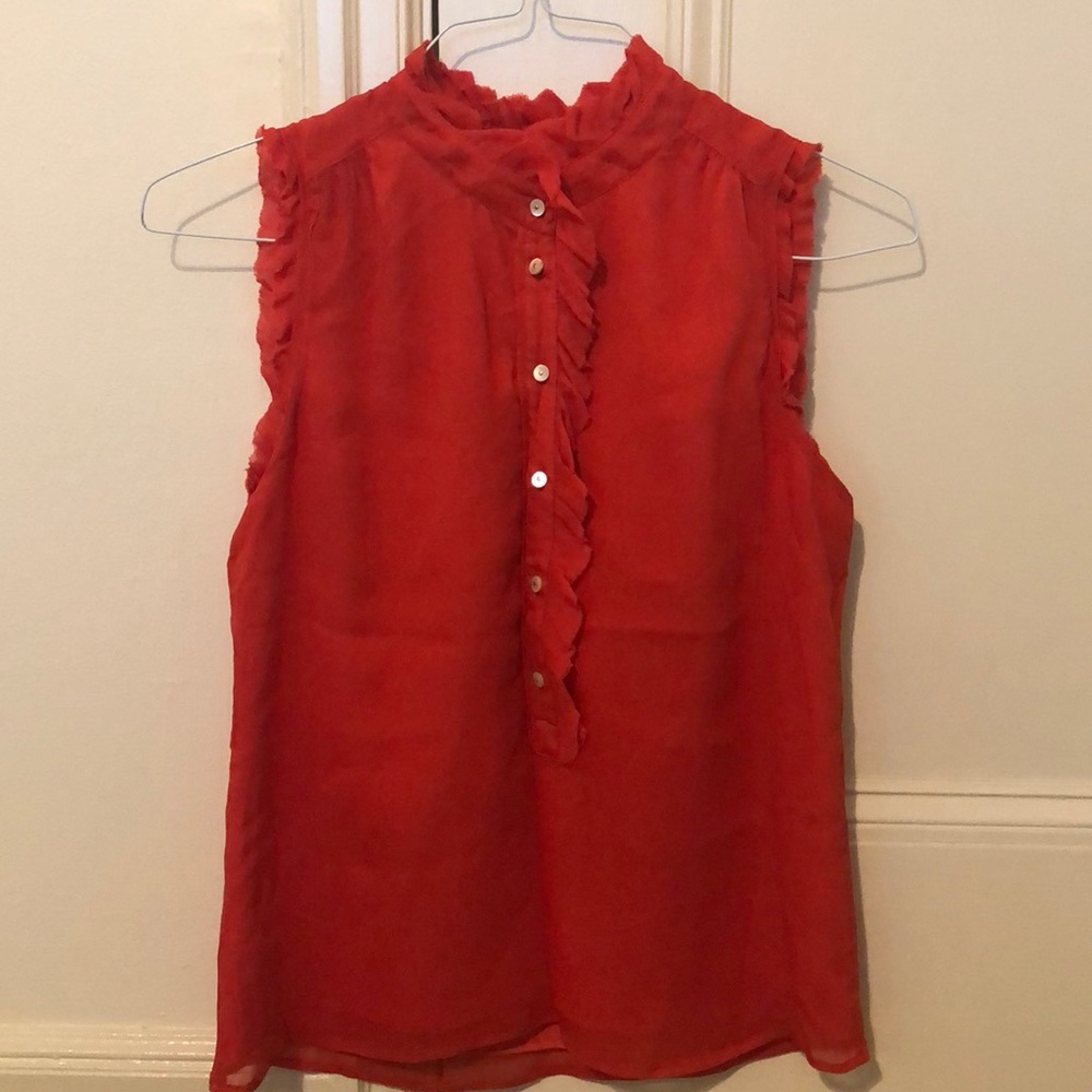 J.Crew 100% silk crepe blouse - red